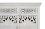 Buffet GINER Y COLOMER en bois de manguier, 4 portes et 4 tiroirs, couleur blanc vieilli - 180x40x90 cm